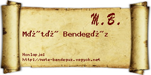 Máté Bendegúz névjegykártya